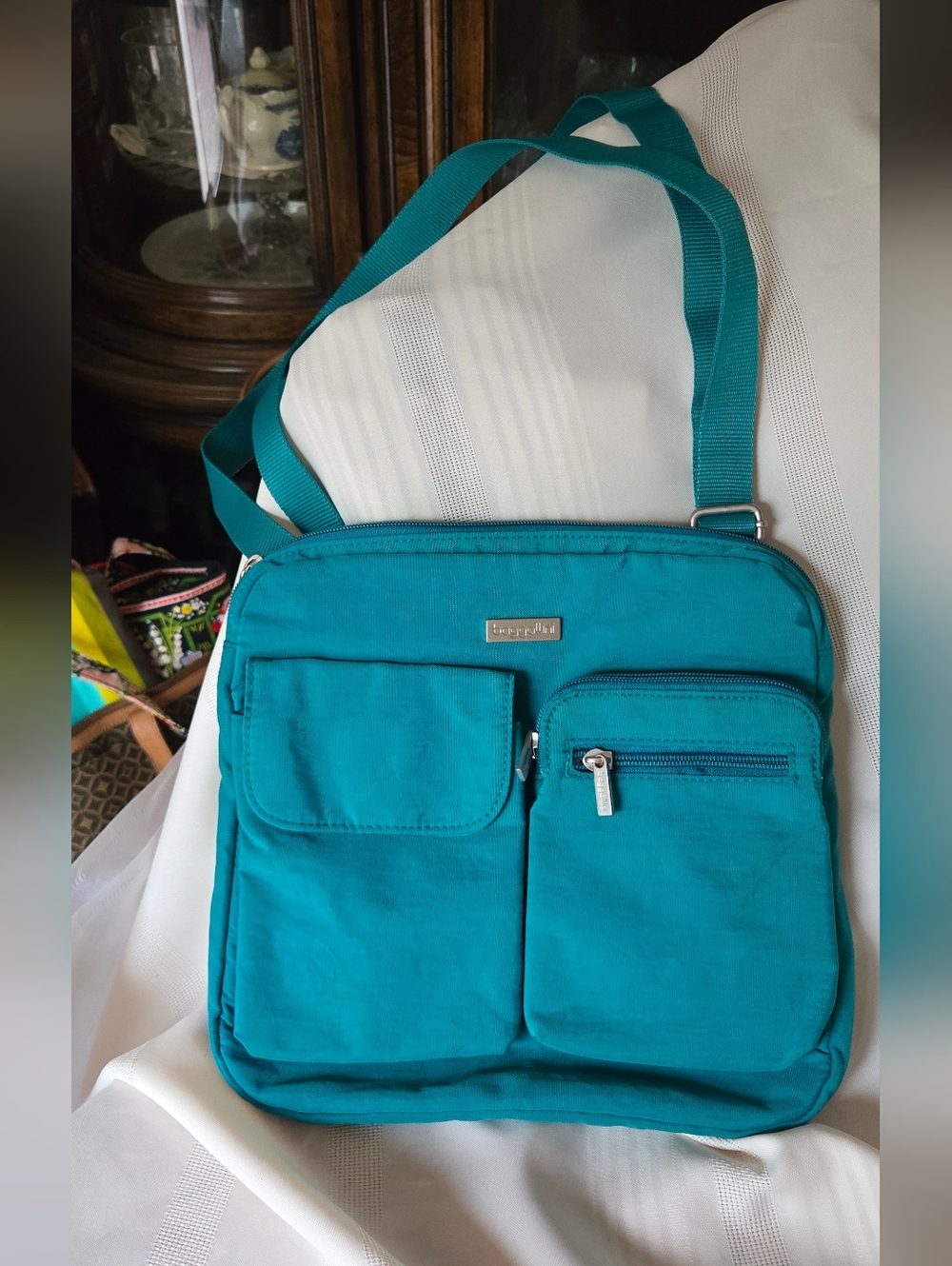 EUC Emerald/Teal Baggallini Crossbody Messenger Bag